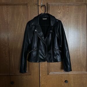 T Tahari Black Leather Jacket